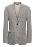 Banana Republic Mens Slim Linen Herringbone Blazer Pacific Taupe Size 38