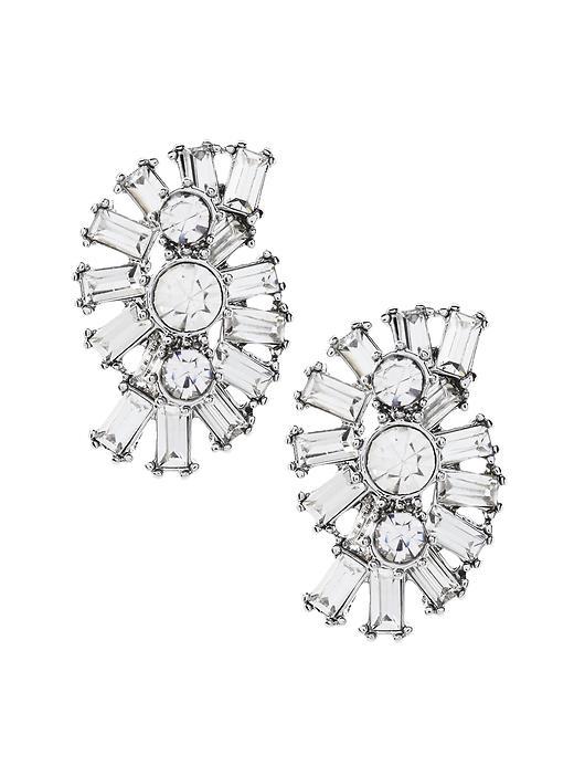 Banana Republic Faded Grandeur Shaped Stud Earring Size One Size - Clear Crystal