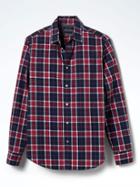 Banana Republic Mens Camden Fit Custom 078 Wash Pink Navy Shirt - Pink