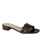 Banana Republic Womens Laser-cut Low Heel Slide Black Size 7 1/2