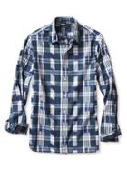 Banana Republic Mens Camden Fit Warp Print Shirt Size L Tall - Stowaway Blue