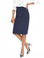 Banana Republic Womens Navy Lightweight Wool Pencil Skirt Size 0 Petite - Navy