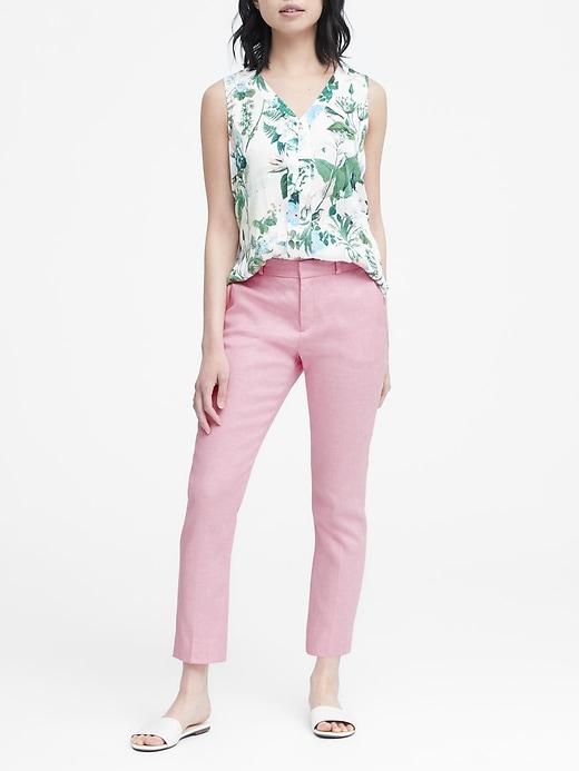 Banana Republic Petite Avery Straight-fit Linen-cotton Pant