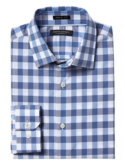 Banana Republic Grant Slim Fit Supima Cotton Gingham Shirt - Navy