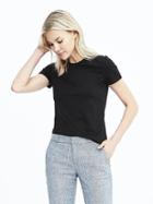 Banana Republic Womens Supima Cotton Crew Neck Top - Black