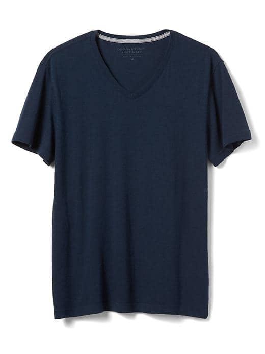 Banana Republic Soft Wash Tee - Dark Blue Heather