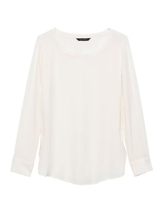 Banana Republic Petite Solid High-low Hem Top