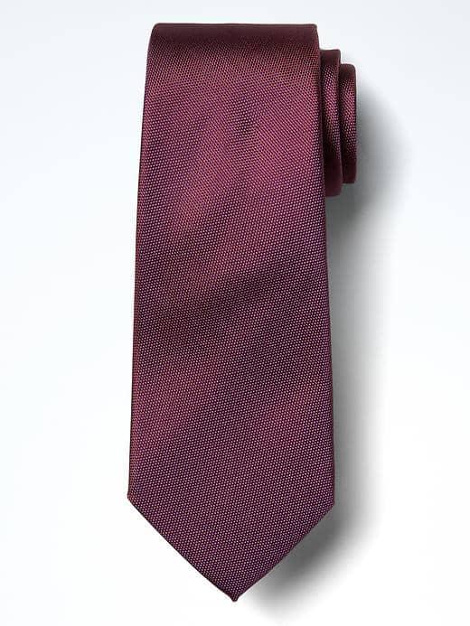 Banana Republic Oxford Silk Nanotex Tie - Dried Morello