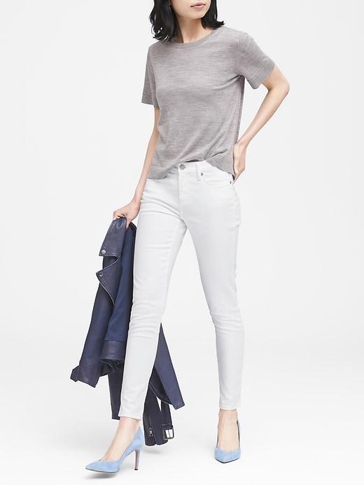 Banana Republic Womens Skinny Stain-resistant Ankle Jean Lily Wash Size 25