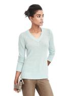 Banana Republic Button Back Vee Pullover Sweater - Cool Mint