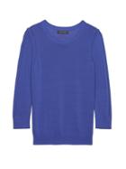 Banana Republic Womens Cotton Blend Pointelle Sweater Cabana Blue Size Xs