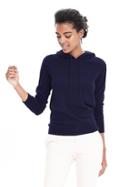 Banana Republic Womens Todd &amp; Duncan Cashmere Hoodie Size L - Navy