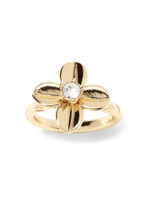 Banana Republic Womens Metal Flower Ring Gold Size 5
