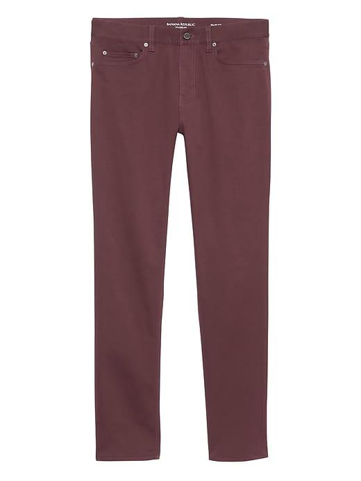 Banana Republic Mens Slim Traveler Pant Blackberry Wine Size 32w