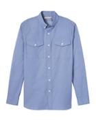 Banana Republic Mens Heritage Grant Slim-fit Chest Pocket Shirt Light Blue Size Xs