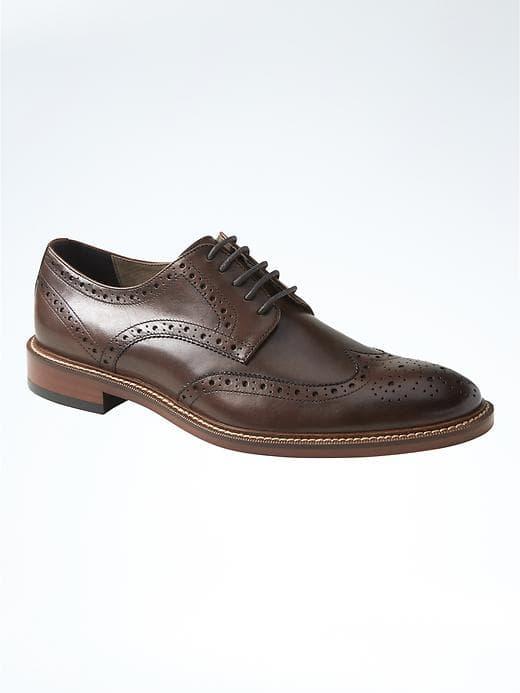 Banana Republic Mens Hadley Brogue Oxford - Chestnut