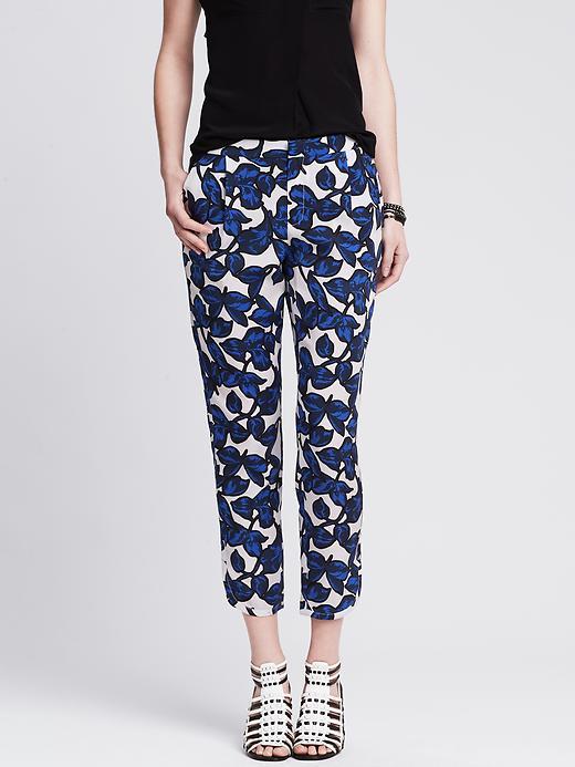 Banana Republic Piped Print Drapey Pant - Blue Print