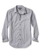 Banana Republic Mens Grant Fit Custom Wash Solid Shirt Size L Tall - Gray Texture