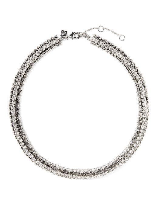 Banana Republic Crystal Edge Collar Necklace - Clear Crystal