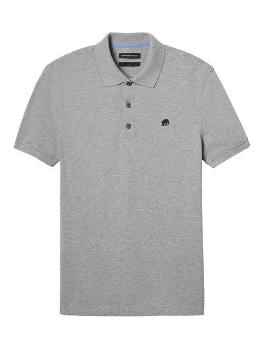 Banana Republic Slim Pique Polo - Pale Gray