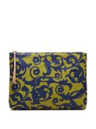 Banana Republic Womens Large Print Zip Pouch Size One Size - Lively Chartreuse