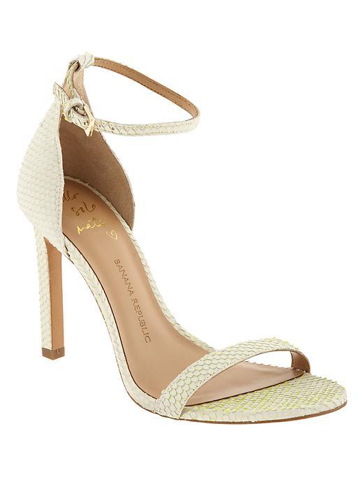 Banana Republic Holland Heeled Sandal Size 10 - Off White/yellow