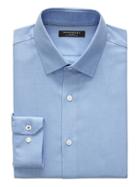 Banana Republic Mens Camden Standard-fit Cotton Stretch Non-iron Solid Shirt Marfa Blue Size S