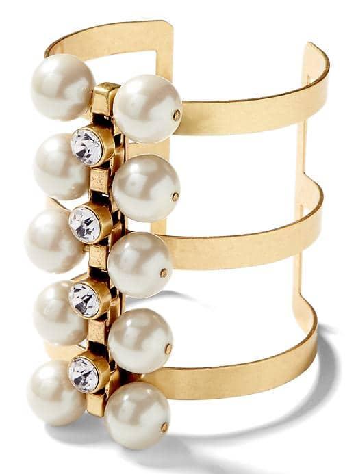 Banana Republic Graphic Pearl Cuff - Pearl