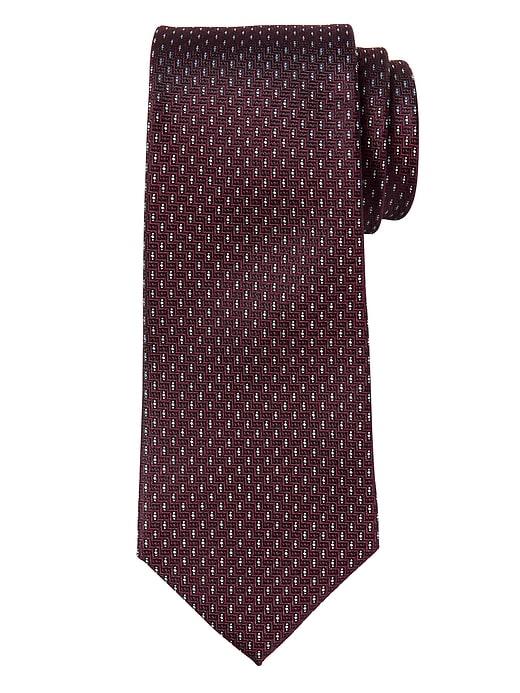 Banana Republic Mens Geo Weave Silk Nanotex Tie Burgundy Red Size One Size