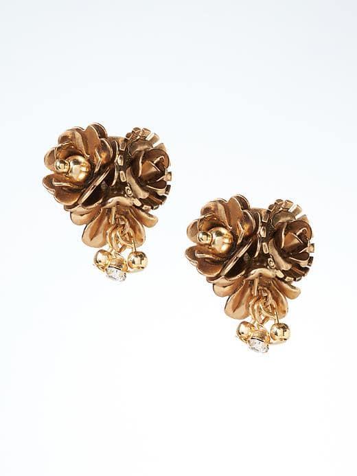 Banana Republic Dainty Floral Earring - Gold