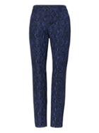 Banana Republic Womens Petite Sloan Skinny-fit Snake-print Pant Blue Size 14