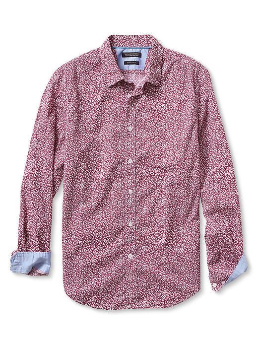Banana Republic Mens Grant Fit Custom 078 Wash Shirt Size L Tall - Cranberry Sauce
