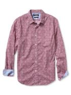 Banana Republic Mens Grant Fit Custom 078 Wash Shirt Size L Tall - Cranberry Sauce