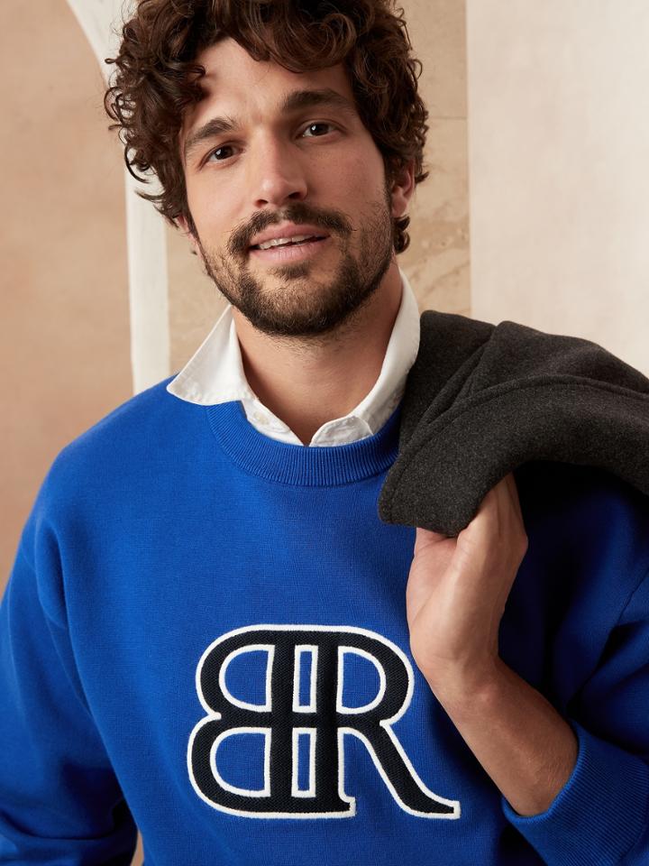 Organic Cotton Varsity Logo Sweater