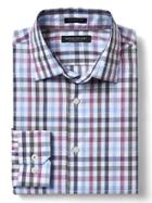 Banana Republic Mens Camden Fit Supima Cotton Check Shirt - Dark Berry