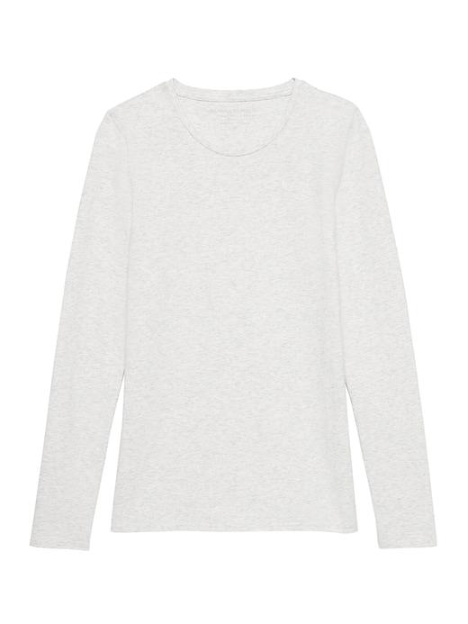 Banana Republic Womens Stretch Cotton-modal Fitted Crew-neck T-shirt Heather Gray Size Xs