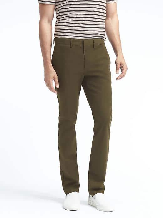Banana Republic Mens Fulton Skinny Stretch Chino - Mistletoe