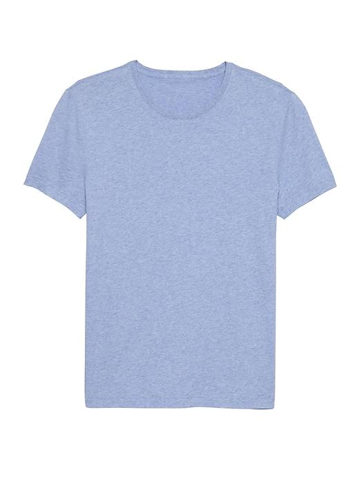 Banana Republic Mens Tech Cotton Crew-neck T-shirt Heather Light Blue Size M