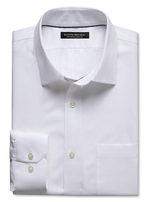 Banana Republic Classic Fit Non Iron White Dobby Shirt Size M - White