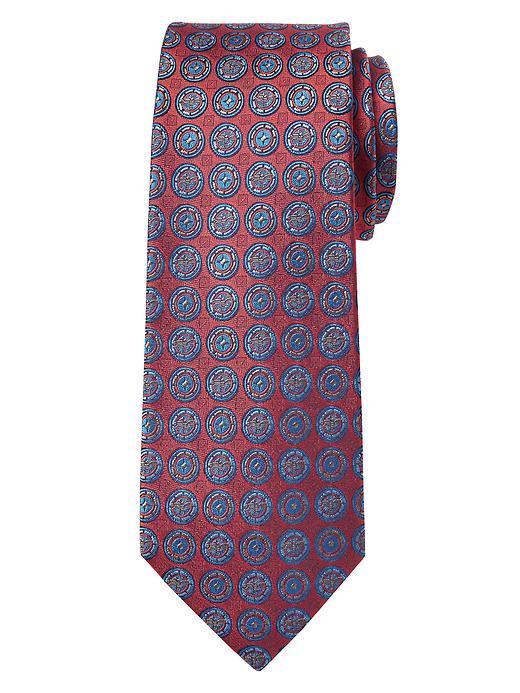 Banana Republic Mens Small Medallion Tie Size One Size - Orange