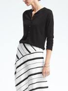 Banana Republic Womens Silk Cashmere Seamless Cardigan - Black