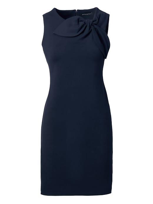 Banana Republic Womens Bow-neck Ponte Sheath Dress Navy Size 2