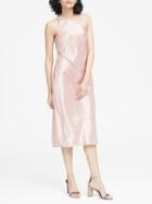 Banana Republic Womens Textured Satin Racerback Dress Rose Smoke Size 16