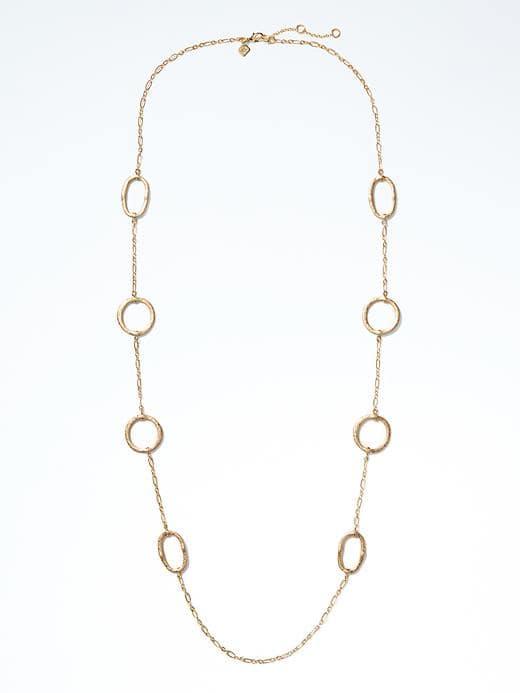 Banana Republic Hammered Metal Necklace - Gold