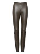 Banana Republic Womens Devon Legging-fit Vegan Leather Ankle Pant Dark Olive Size 0