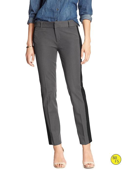 Banana Republic Womens Factory Sloan Fit Tuxedo Stripe Ankle Pant Size 0 - Asphalt