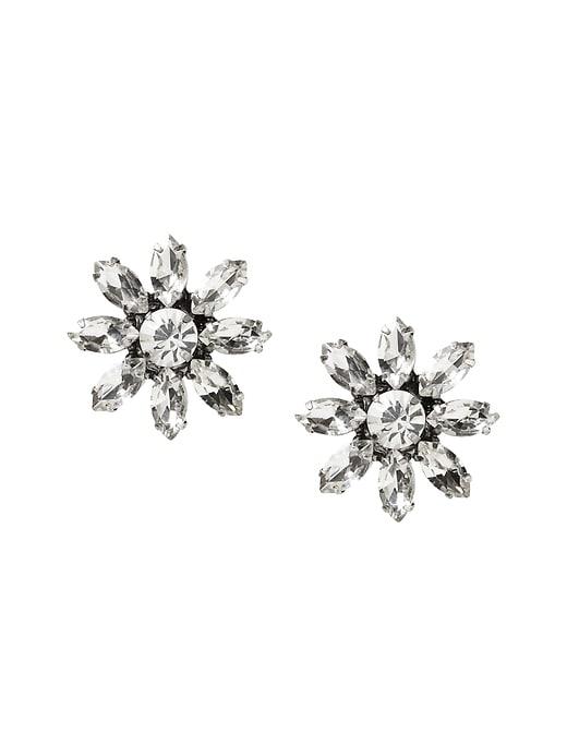 Banana Republic Womens Sparkle Flower Stud Earring Clear Size One Size
