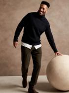 Italian Wool-blend Ribbed Turtleneck Sweater