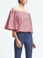 Banana Republic Womens Structured Off Shoulder Top - Red