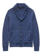 Banana Republic Mens Cotton Shawl-collar Cardigan Sweater Blue Whale Size Xs